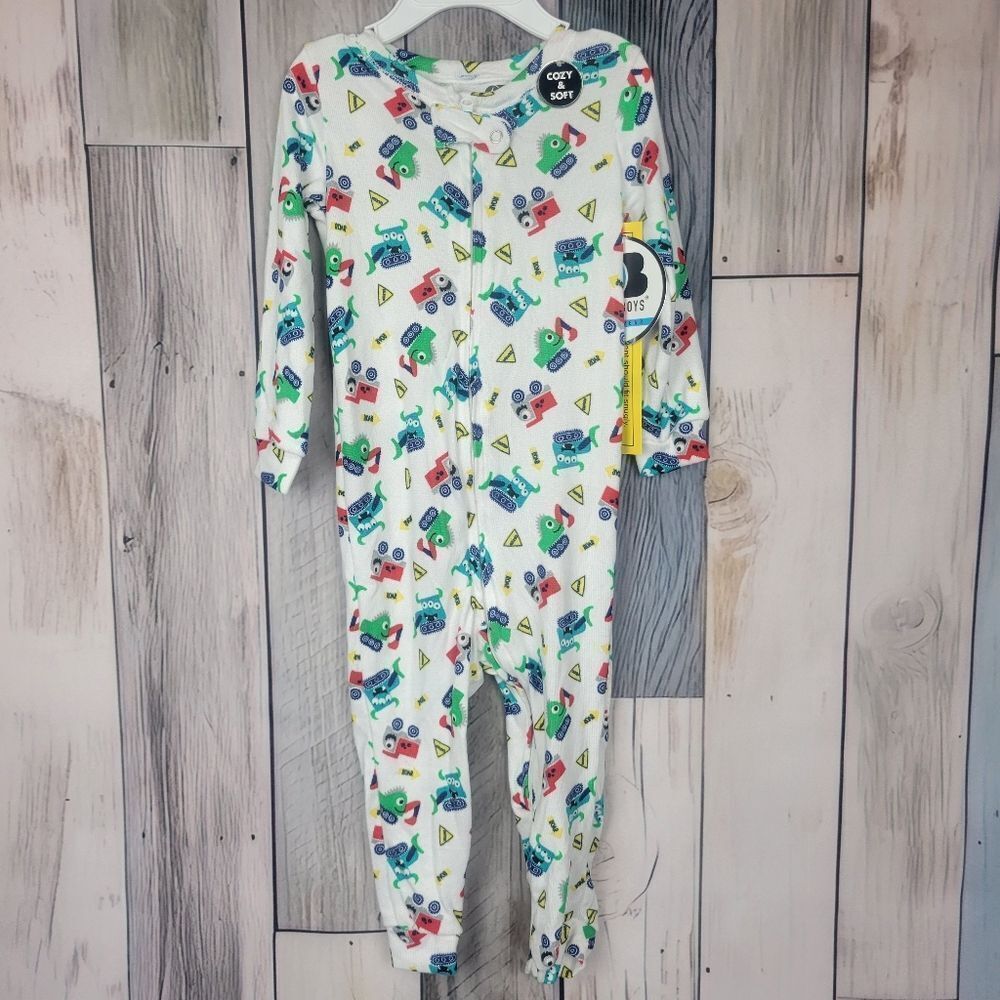 Baby Boy Footless One Piece Knit Pajamas White Size 24m